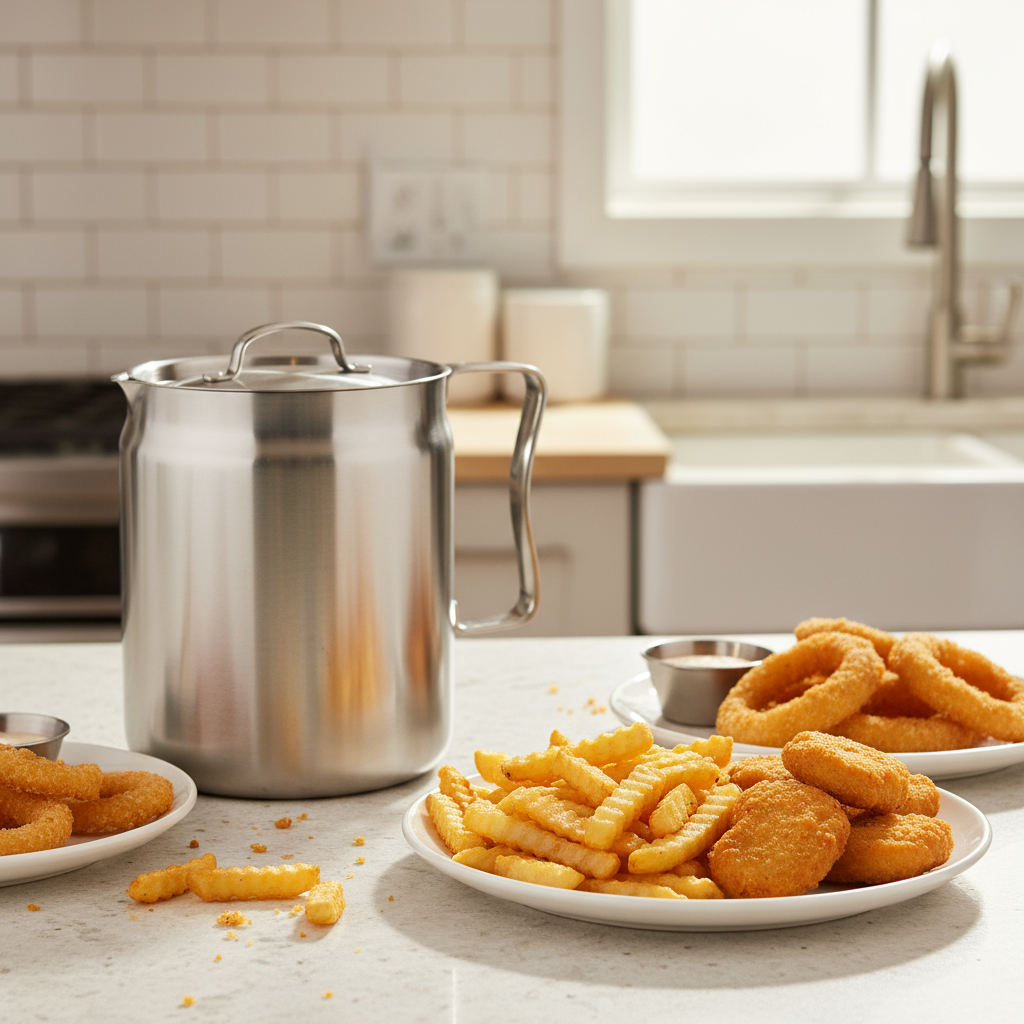 Frycube Frittiertopf Set aus Edelstahl | Herdfritteuse