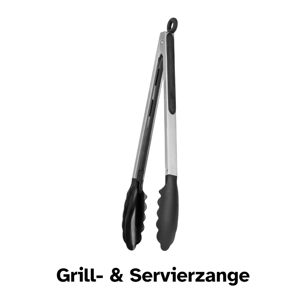 BBQ Griller-Set | 8-Teilig | Grillzange, Wender, Schneidebrett, Grillpinsel & Schäler