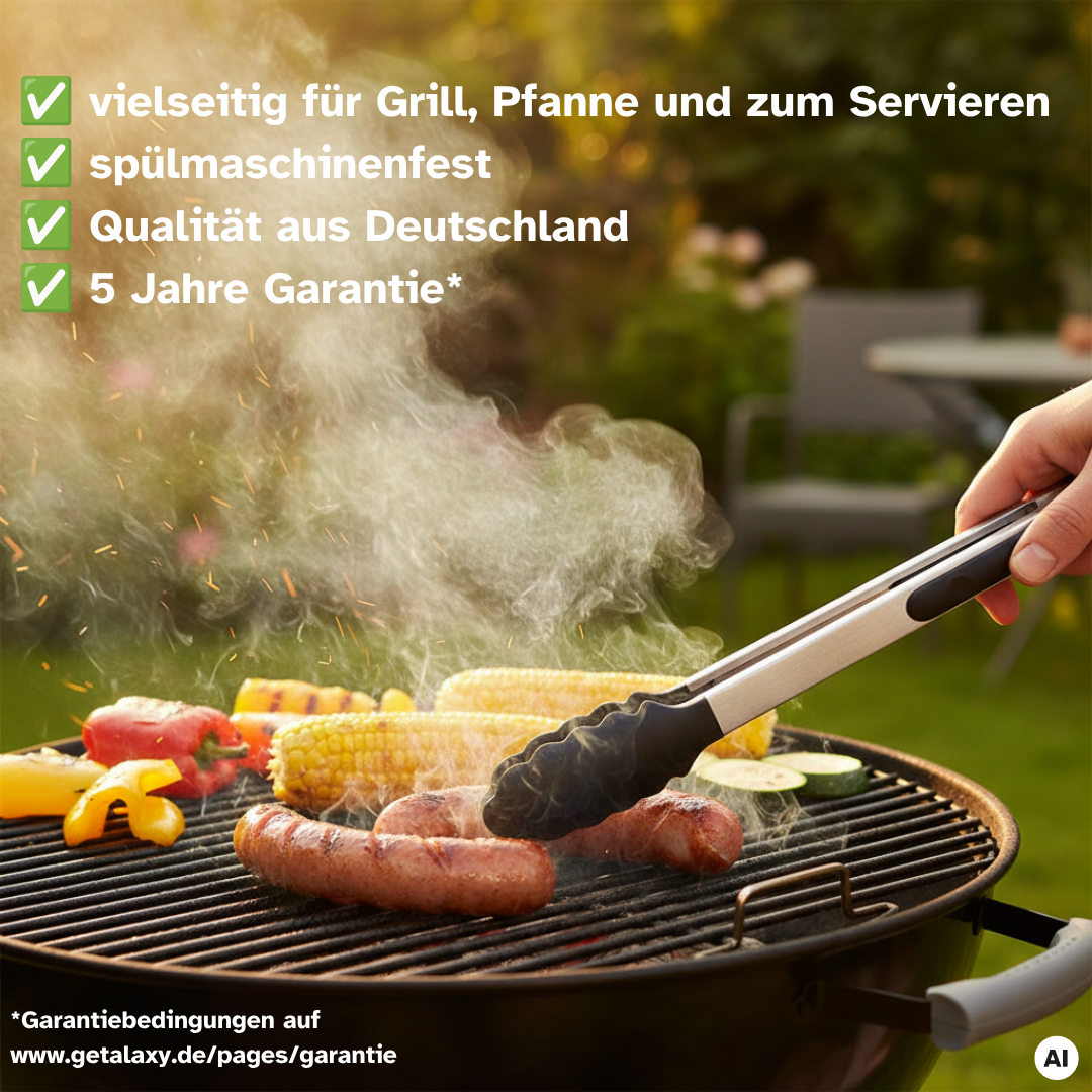 Grillzange Edelstahl/Kunststoff 35,5cm | Servierzange | Spülmaschinenfest