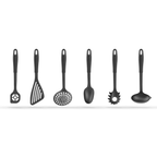 6-Teiliges Premium Küchenhelfer Set vor weißem Hintergrund. 