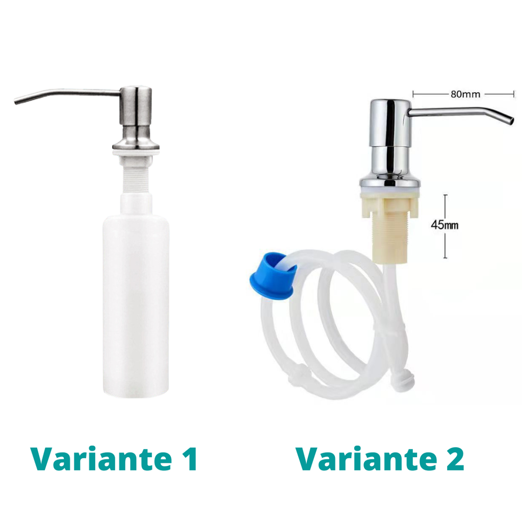 Übersichtsbild links Variante 1 mit Nachfüllbehälter. Rechts Variante 2 mit Silikonschlauch
