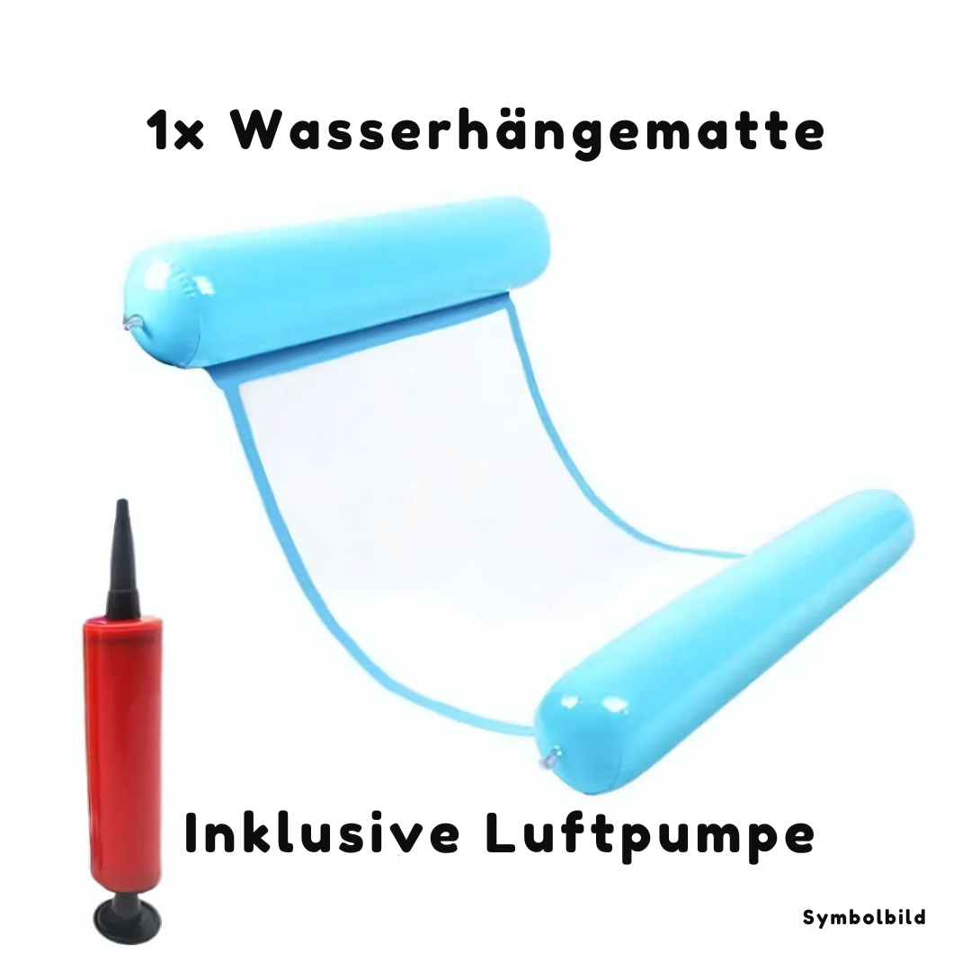 Wasserhängematte mit Pumpe | Luftmatratze für Pool & Strand | Wasserbett mit Netz