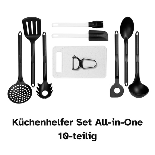 Küchenhelfer-Set All-in-One | Grundausstattung Küchenutensilien | 10-Teilig