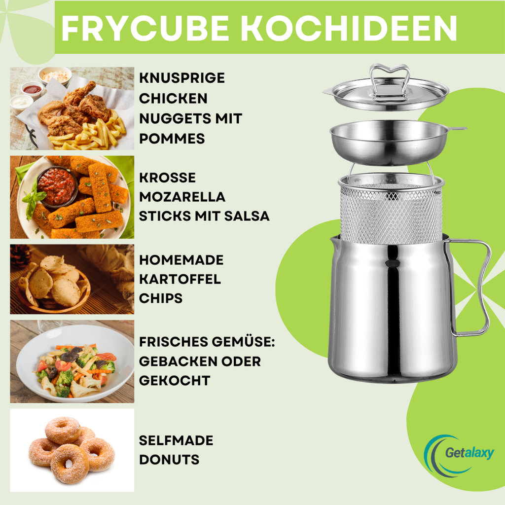 Frycube Frittiertopf Set aus Edelstahl | Herdfritteuse