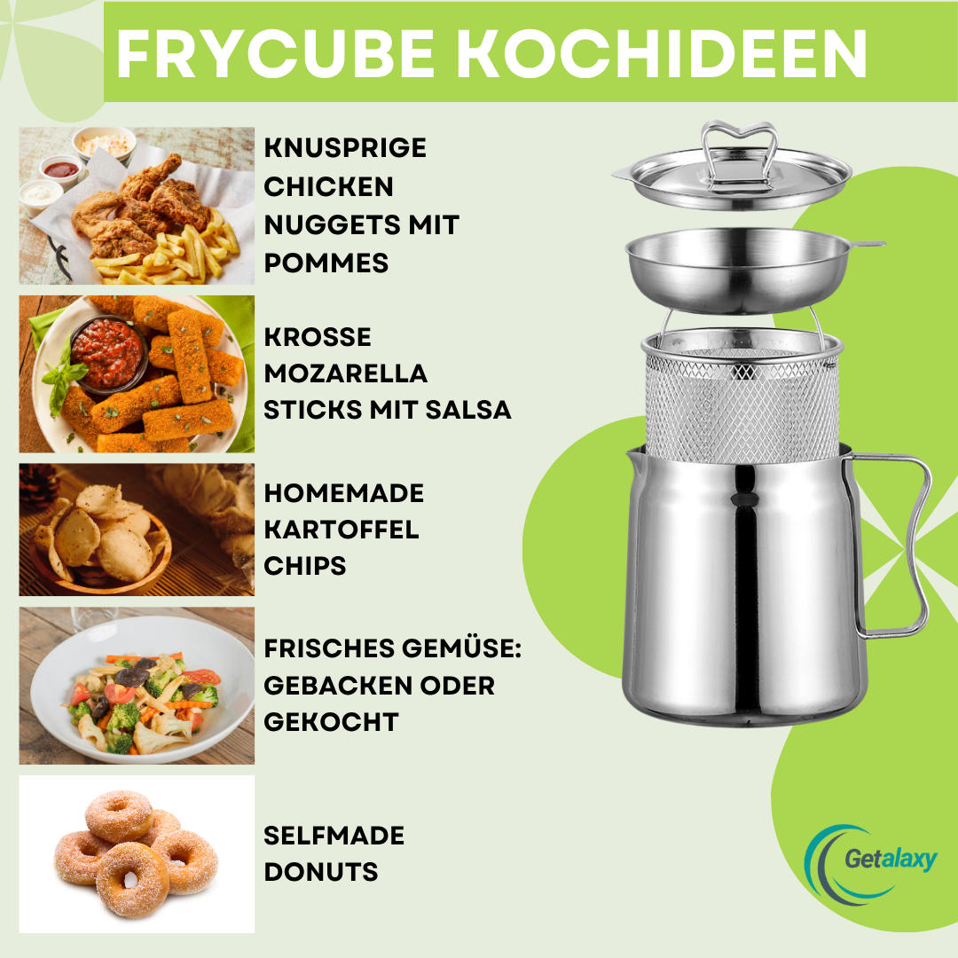 Frycube Frittiertopf Set aus Edelstahl | Herdfritteuse
