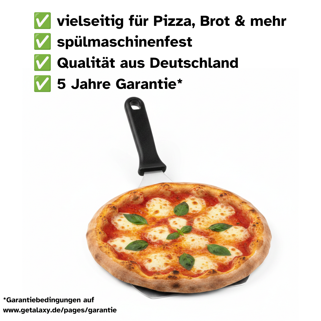 Pizzaschaufel Edelstahl | Premium Pizzaschieber Qualität aus Deutschland | spülmaschinengeeignet