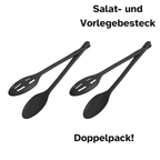 Praktischer Doppelpack
Zwei Salatbestecke mit Zangenfunktion – beidseitig nutzbar durch einfaches Zusammenstecken, ideal zum Servieren von Salat und Gemüse.