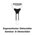 Sparschäler| Ziehschäler mit Edelstahlklinge für Obst und Gemüse | Spülmaschinengeeignet