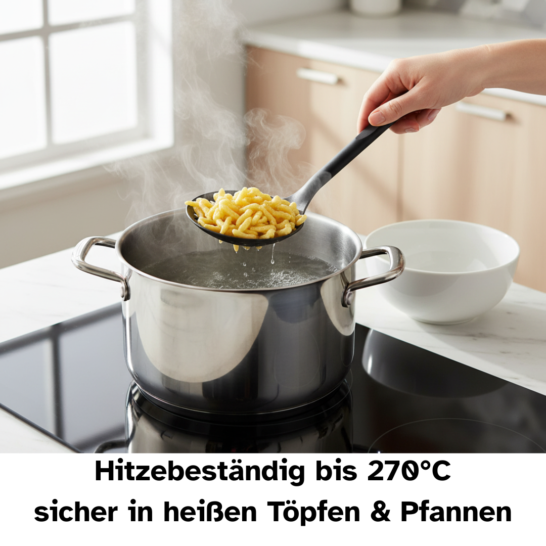 Schaumlöffel | Premium Abseihlöffel | Schaumkelle aus Kunststoff Hitzebeständig bis 270°C