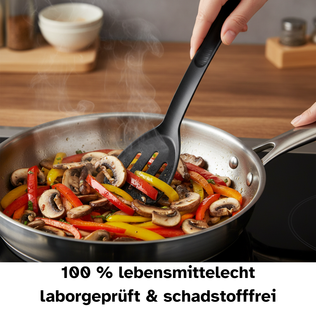 Wender & Bratset | 5-Teilig | Bratwender, Bratschaufeln, Pfannenwender, Grillzange