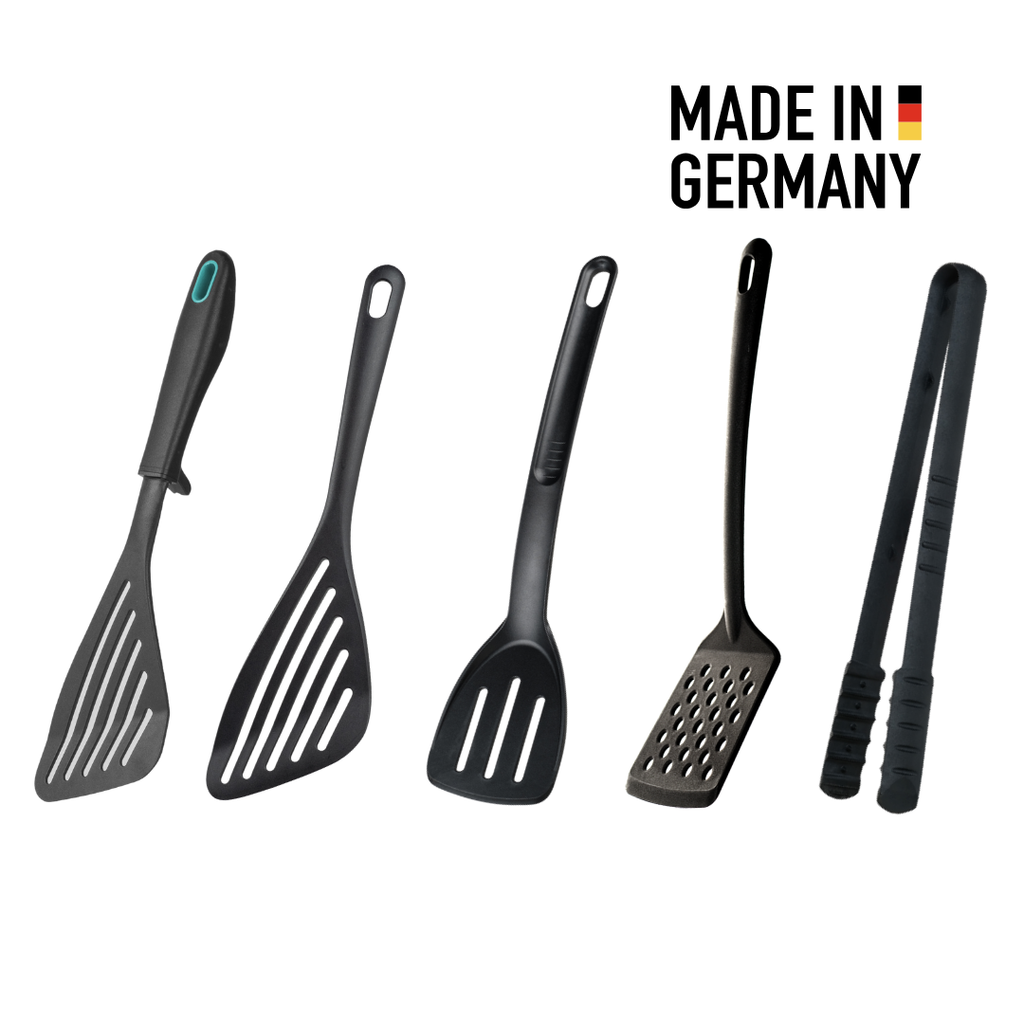 Wender & Bratset | 5-Teilig | Bratwender, Bratschaufeln, Pfannenwender, Grillzange