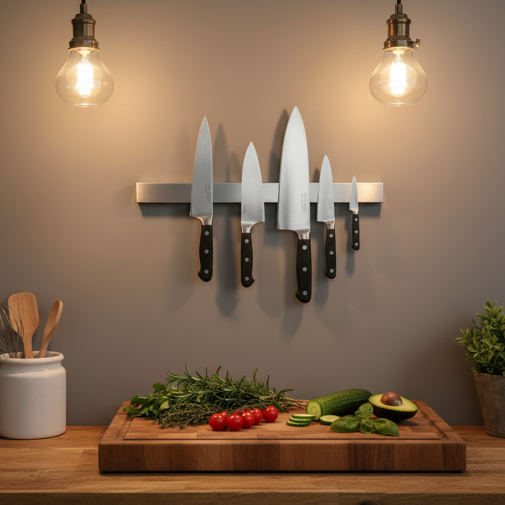 Gemütliche Küche mit Messerhalter