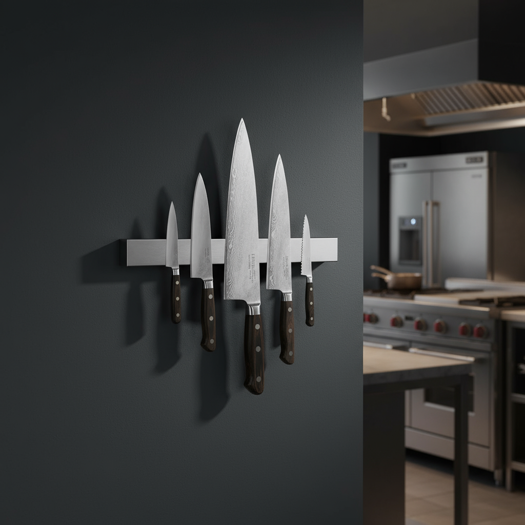 Professionelle Küche mit Messerhalter
